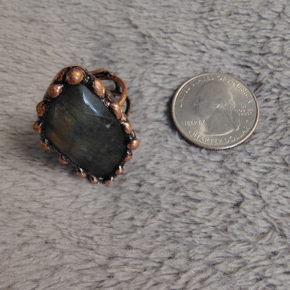 Natural Labradorite Statement Ring - image 5
